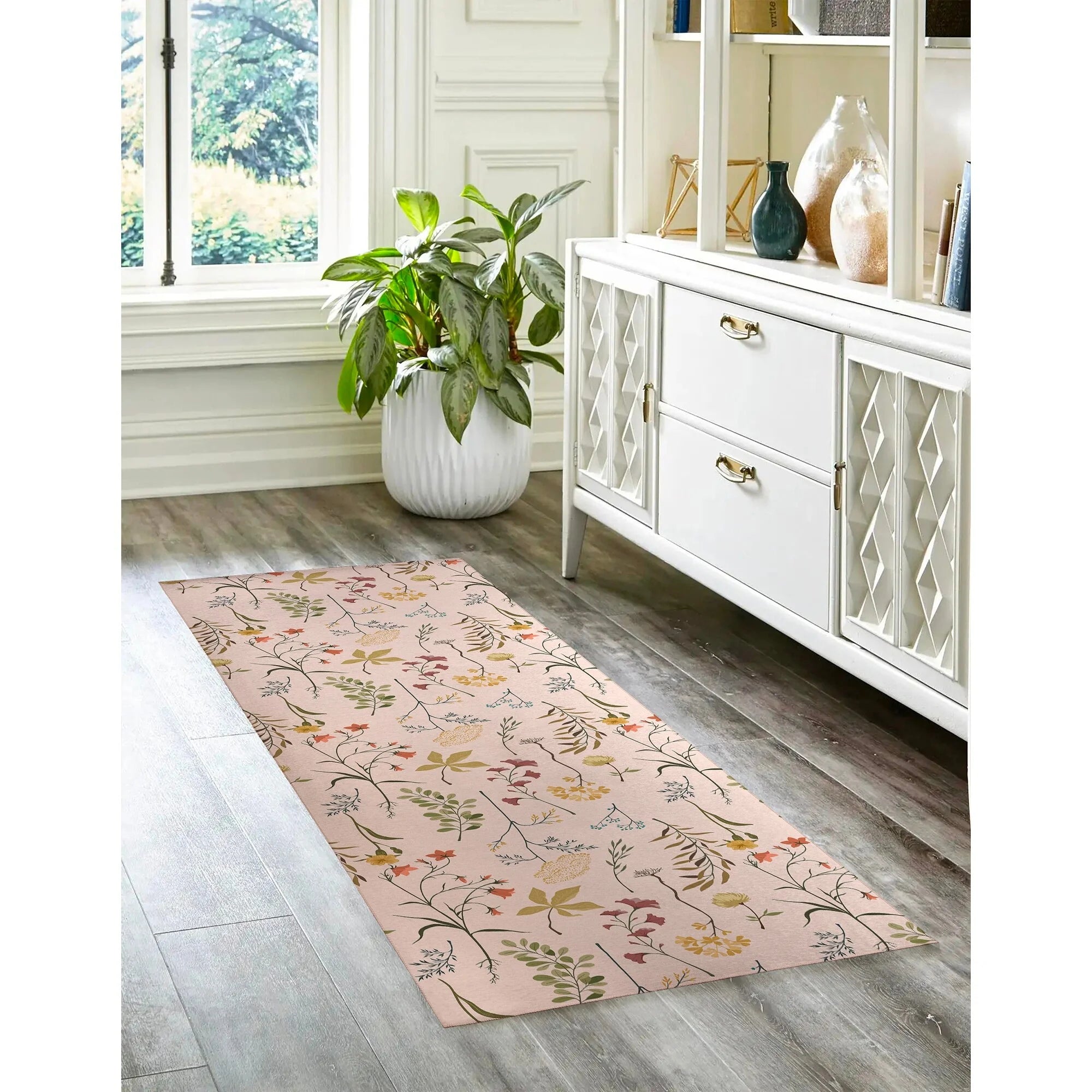 FALL BOTANICALS BLUSH Kitchen Mat By Kavka Designs