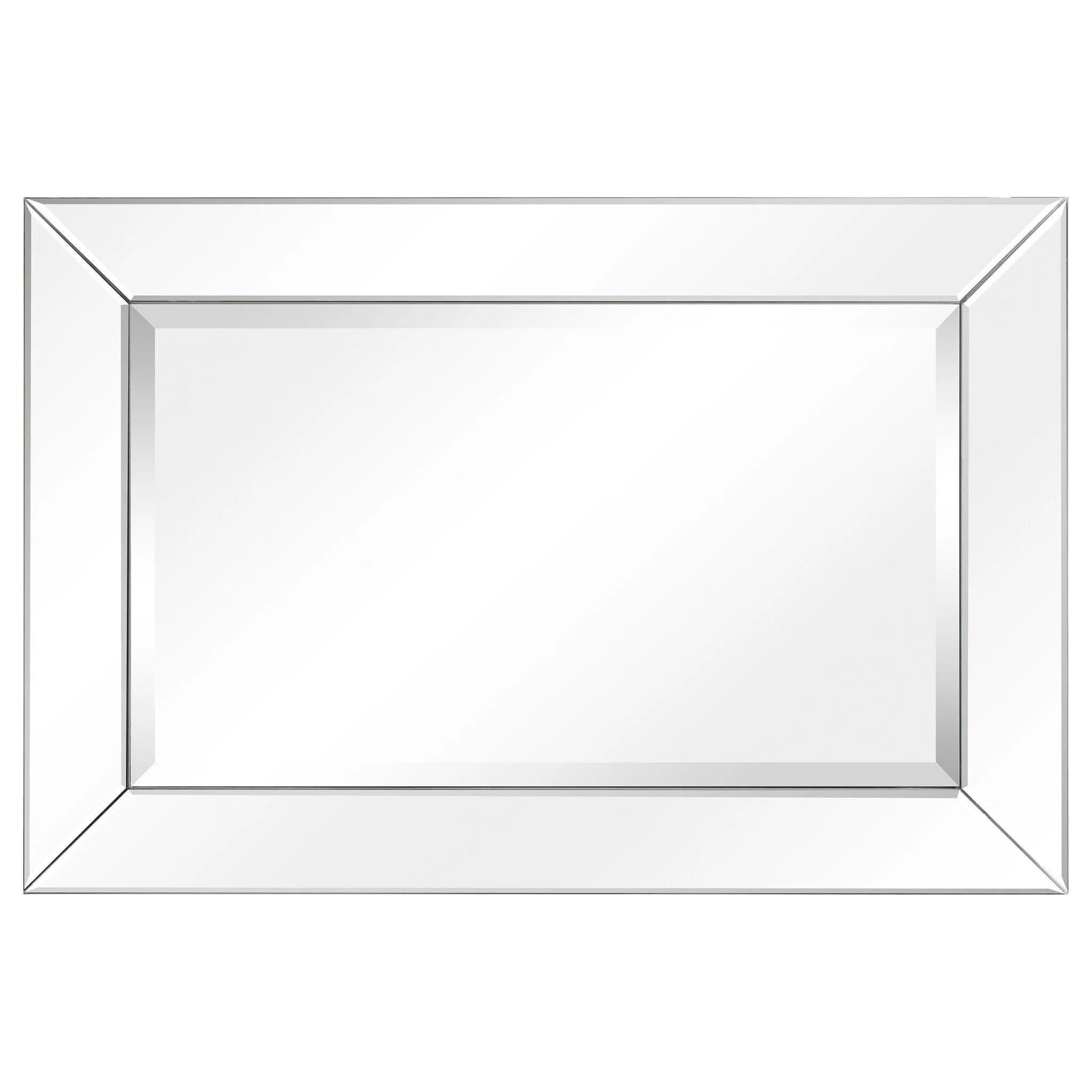Beveled Rectangular Clear HD Wall Mounted Mirror for Bathroom, Vanity, Bedroom Mirrors, 3 sizes