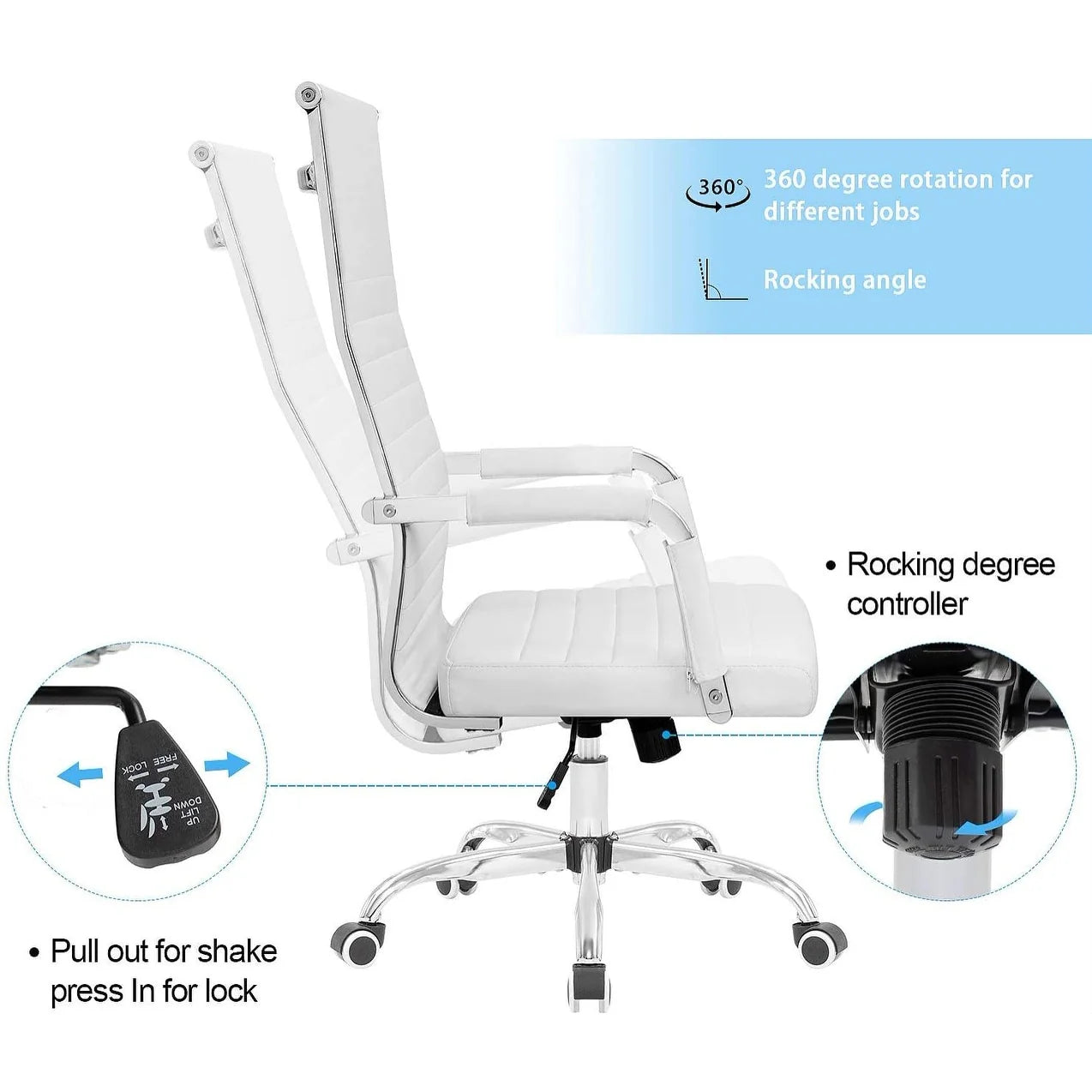 Homall Ribbed Office Chair High Back Conference Chair