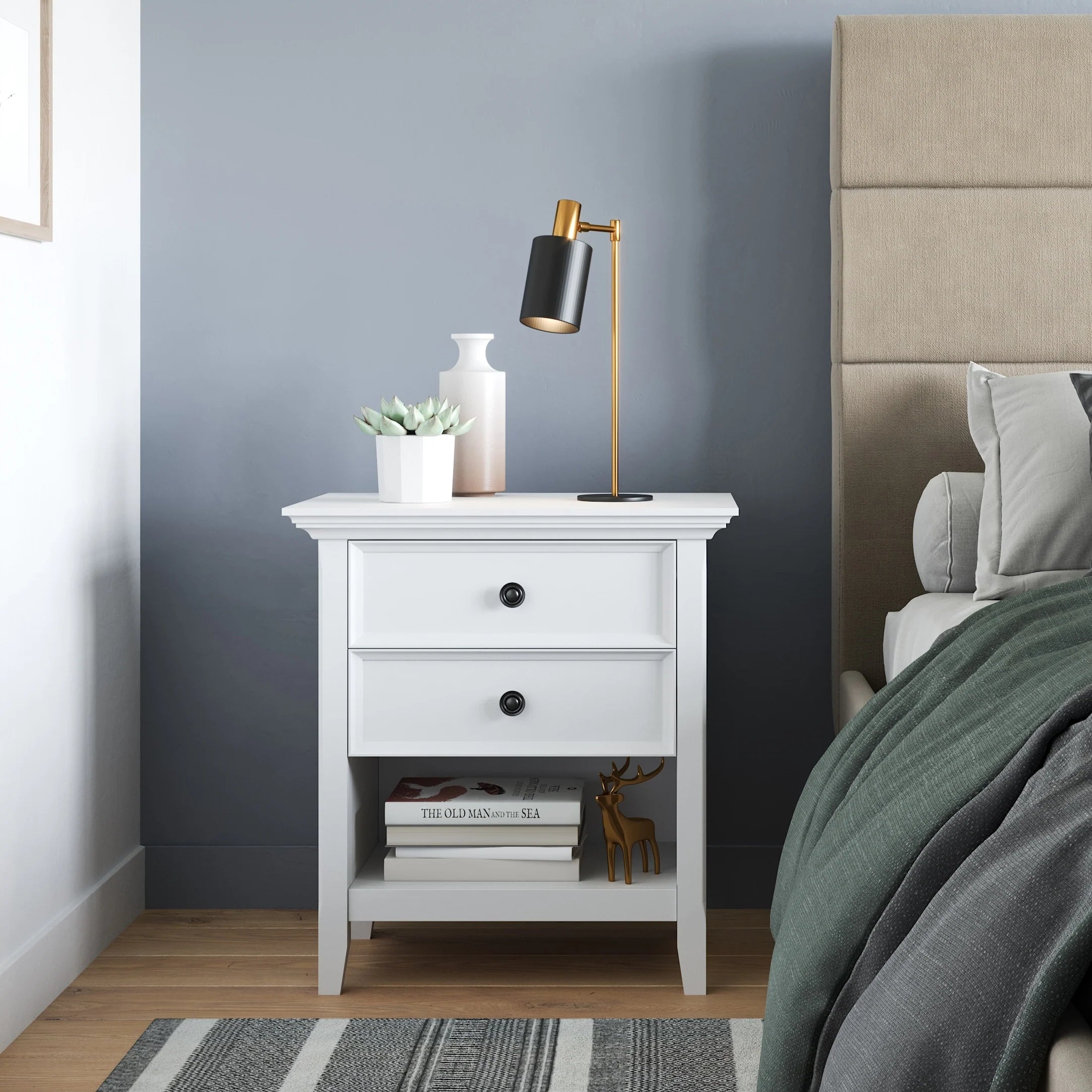 WYNDENHALL Halifax SOLID WOOD 24 inch Wide Bedside Nightstand Table