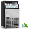 Commercial Home Ice Maker Machine, Built-in Stainless Steel Electric Ice Cube Maker, 33lbs Storage Capacity & Ice Shovel