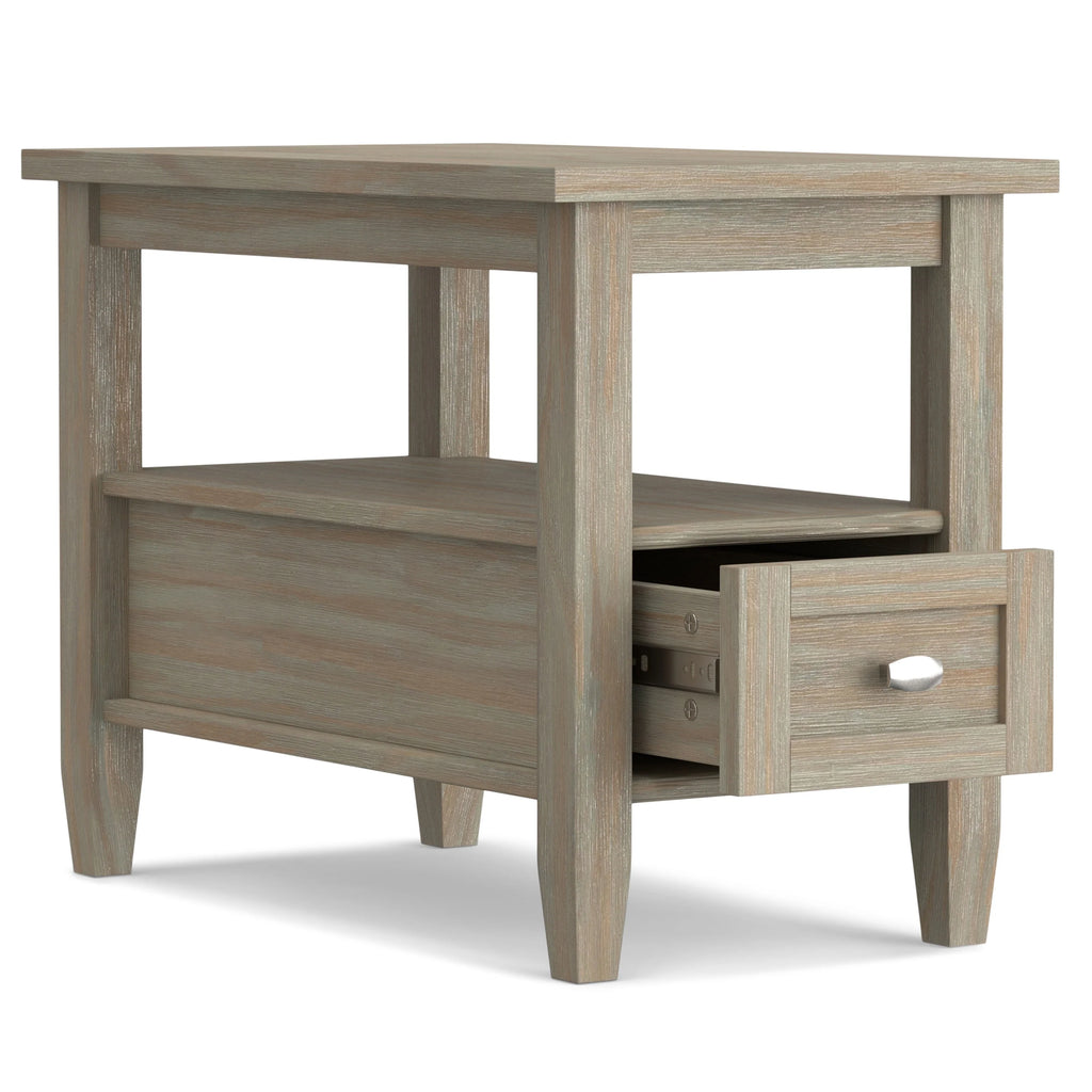 WYNDENHALL Norfolk SOLID WOOD 14 inch Wide Rectangle Transitional Narrow Side Table - 14 Inches wide