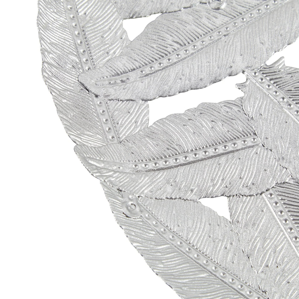 Madison Park Rosalie Textured Feather 3-piece Metal Disc Wall Decor Set
