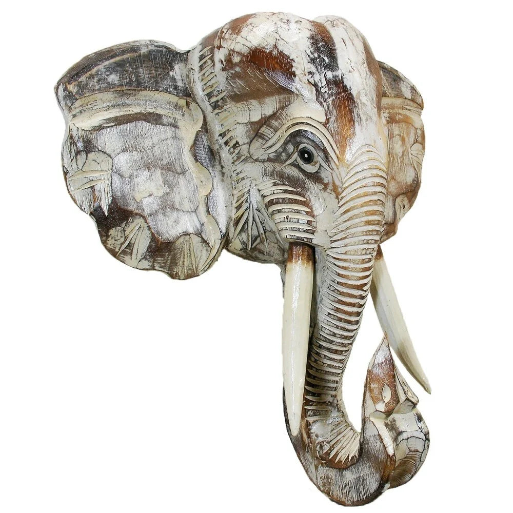 Wooden Elephant Head Wall D��cor