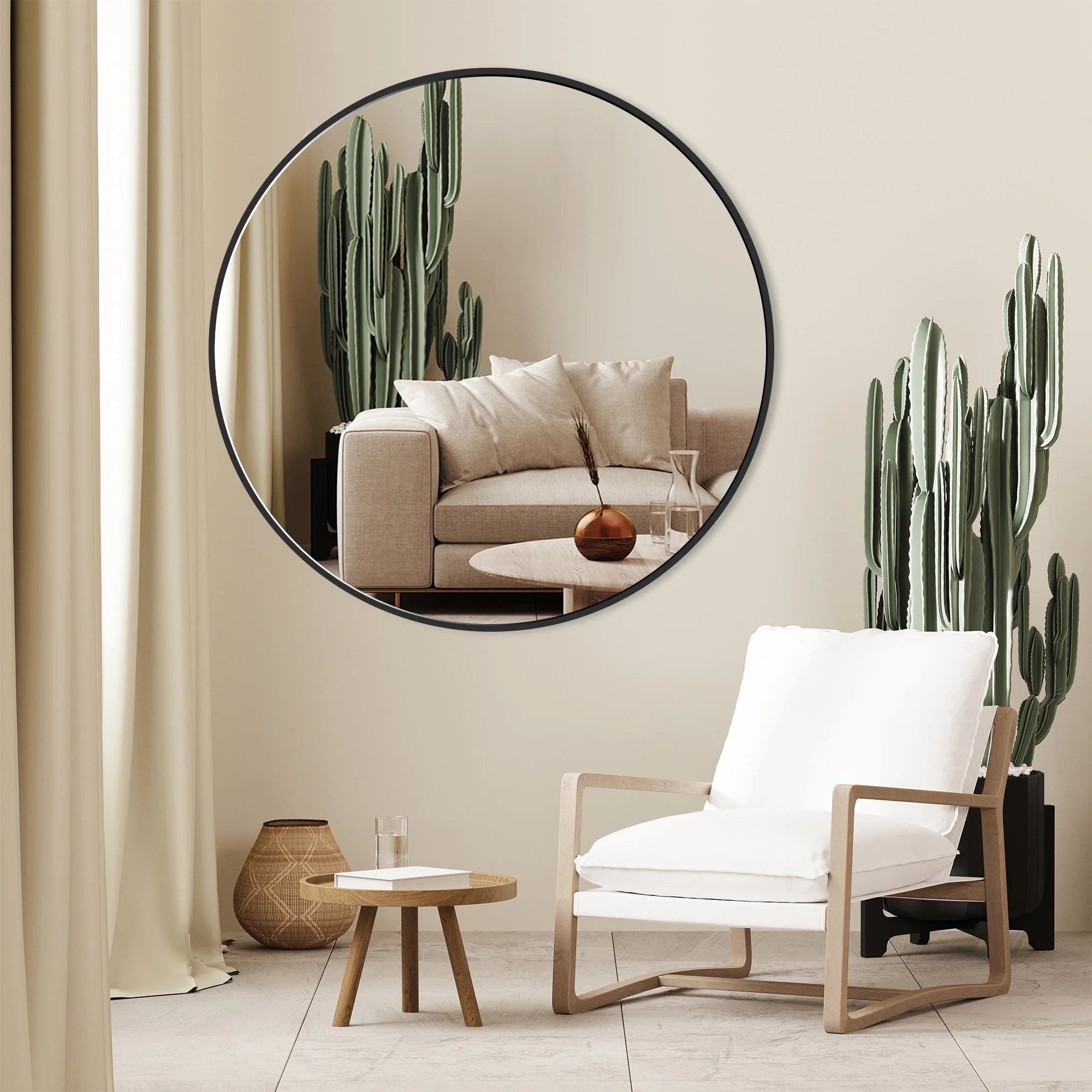 Modern Bathroom Wall Mounted Round Vanity Mirror
