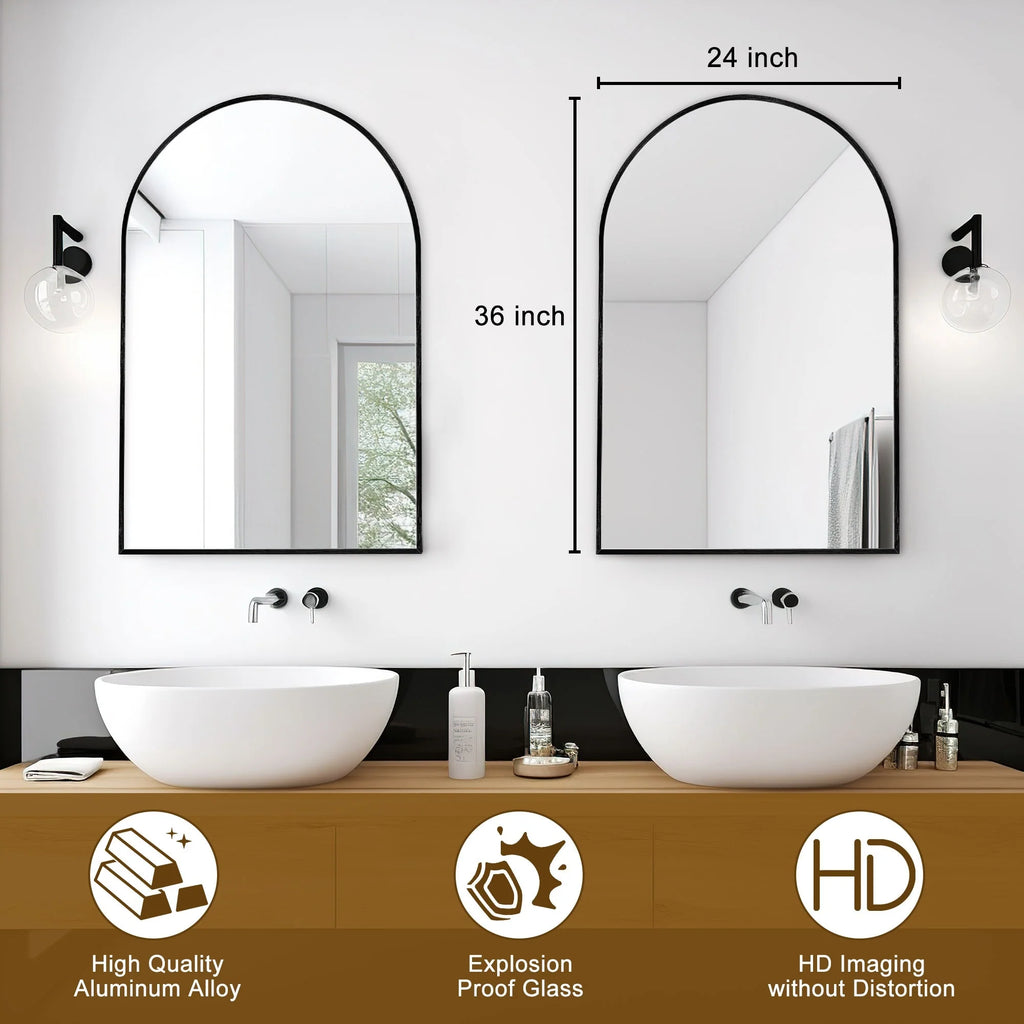 Bathroom Arch Aluminum Wall Mirror Vanity Mirrors