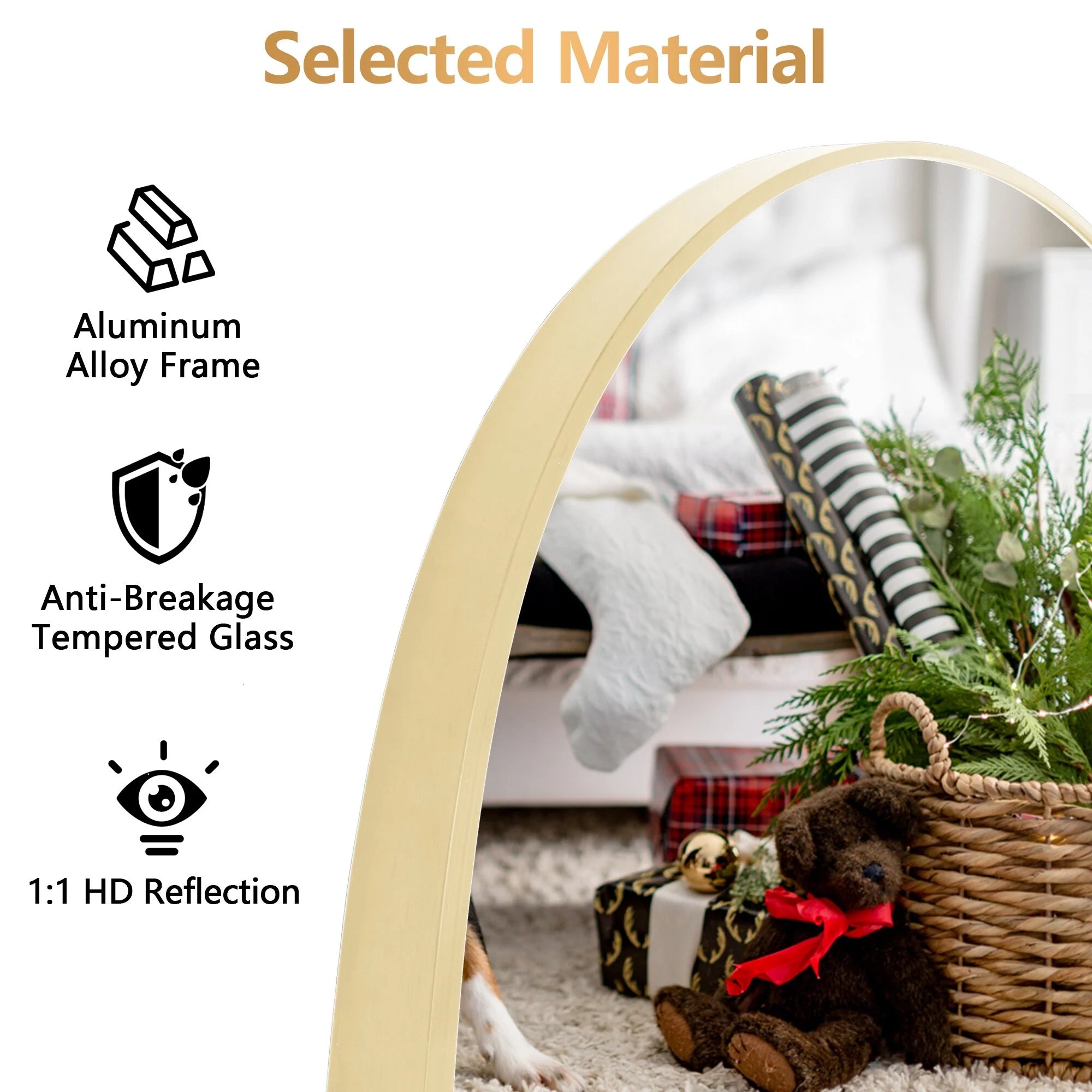 64x21 Full Length Floor Mirror with Stand Aluminum Alloy Frame,Wall-Mounted Mirror