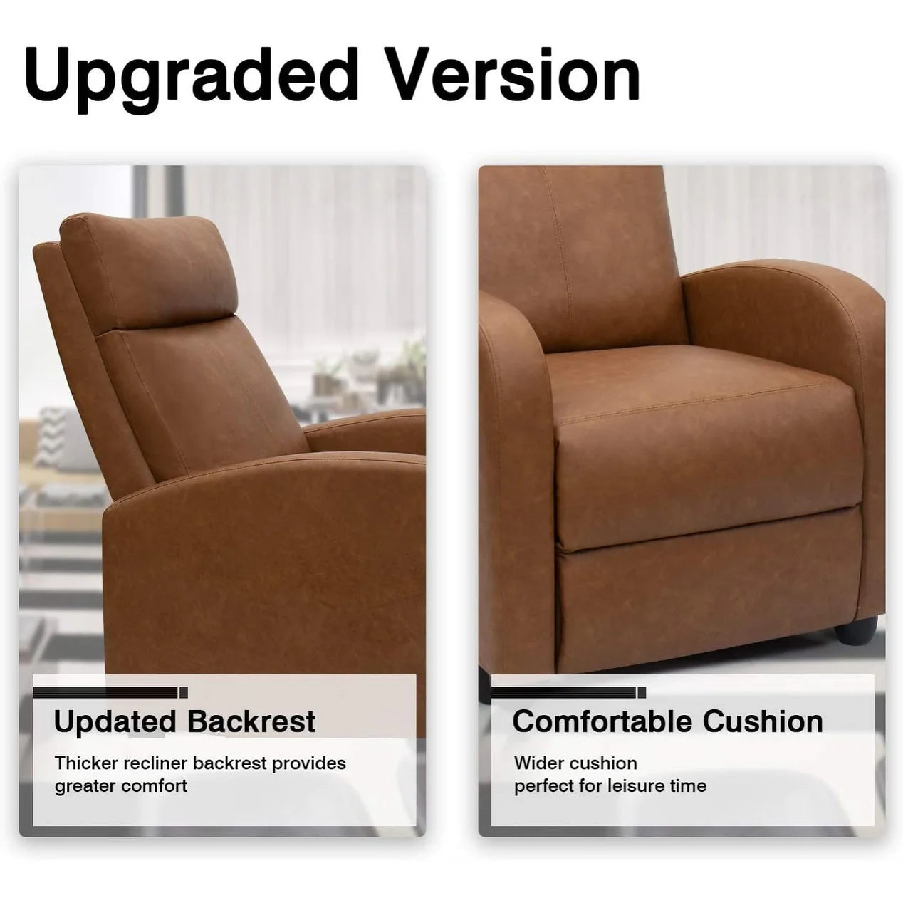 Homall Recliner Chair PU Leather Single Living Room Sofa Recliner