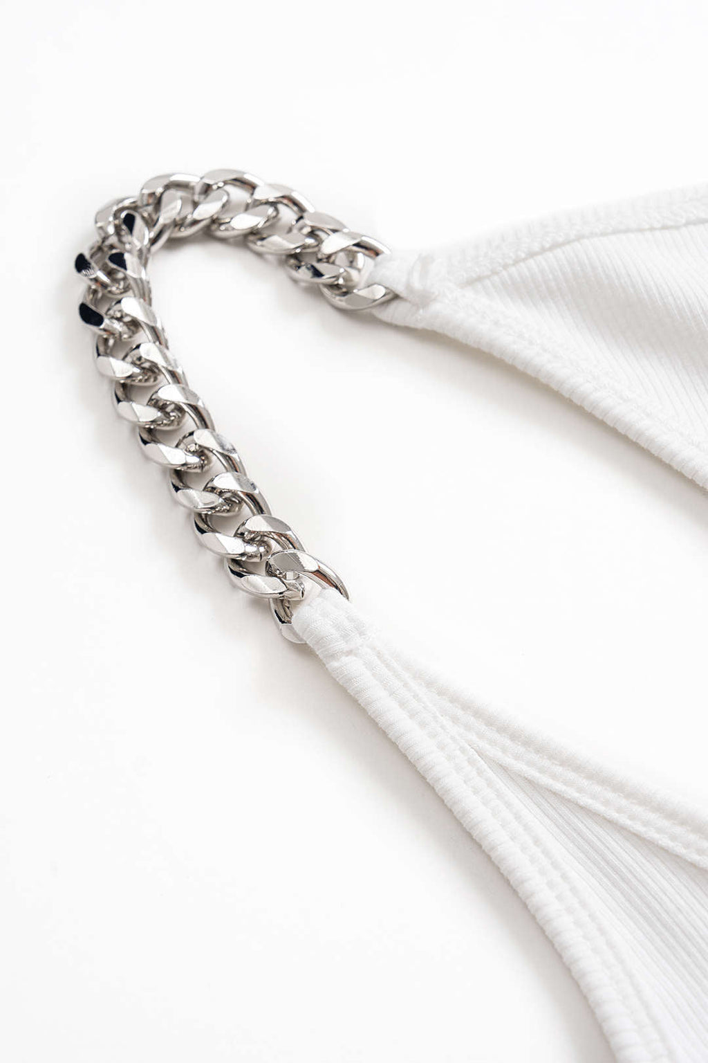 Tie Front Ruched Metallic Chain Patchwork Sleeveless Mini Dress