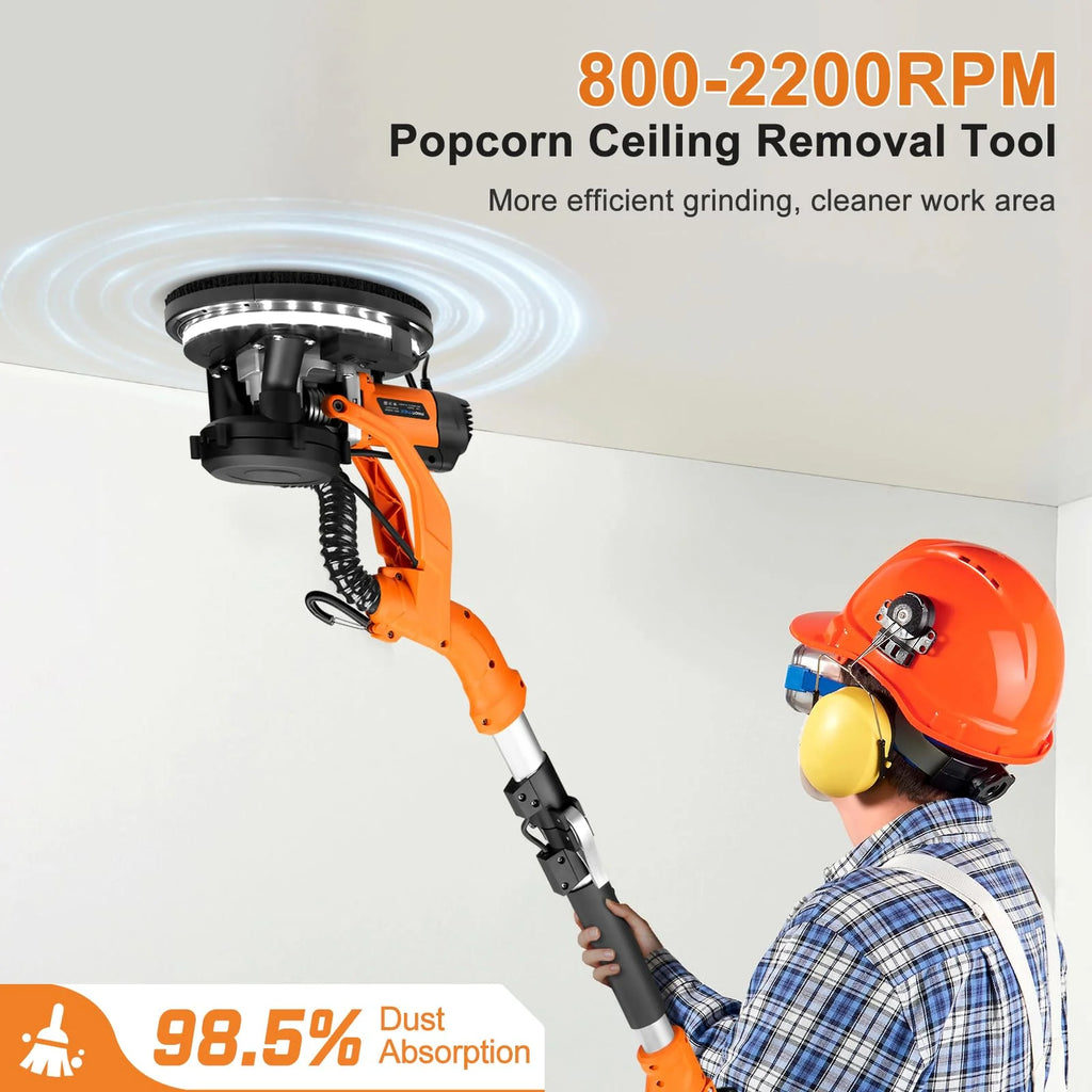 PROTMEX Drywall Sander 1000W with Vacuum & LED Light