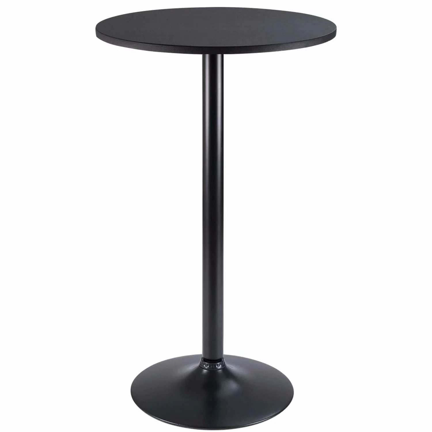 Homall Bistro Pub Table Round Bar Height Cocktail Table Metal Base MDF Top Obsidian Table with Black Leg 23.8inch Top - N/A