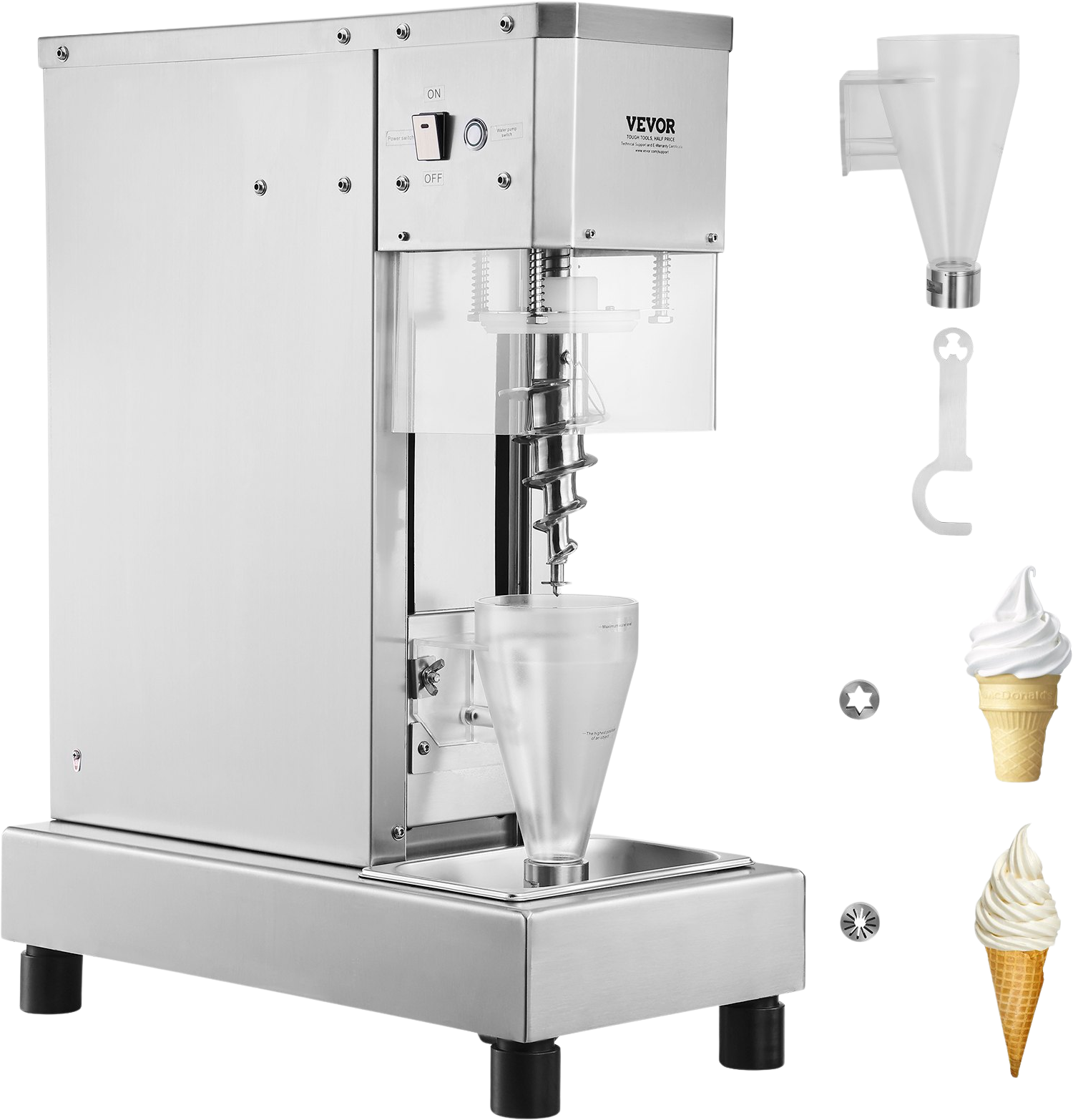 Ice Cream Blender 750W High Speed Mixer 1740 RPM 304 Stainless Steel New