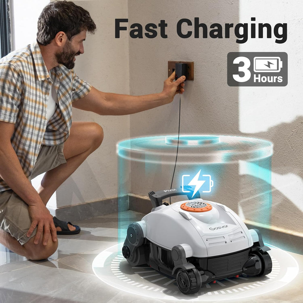 GOSVOR Pivot Cordless Robotic Pool Cleaner - Wall Climbing