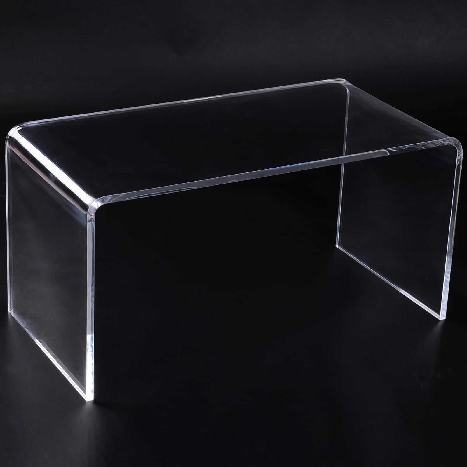 HomCom 32 Long Rectangle All Acrylic 20mm Thick Waterfall Coffee Table, Clear