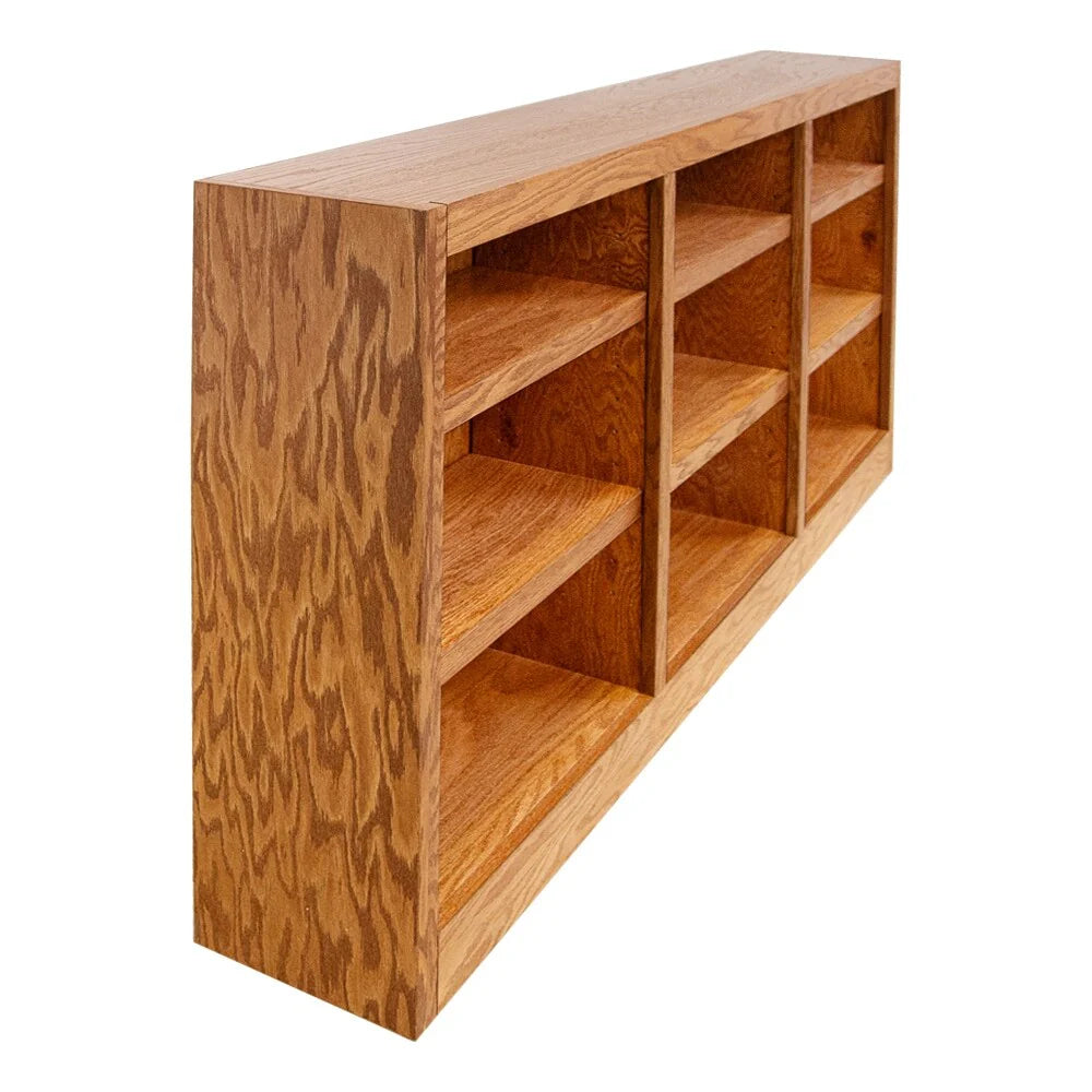 Concepts in Wood Triple Wide Wood Bookcase, 9 Shelf, 36 inch Tall