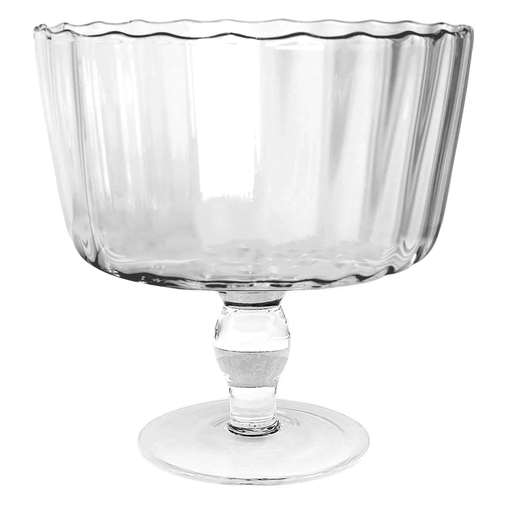 Large Glass Trifle Bowl, w/ Scallop Design-9D-168 Oz.-Majestic Gifts - 168 Oz.