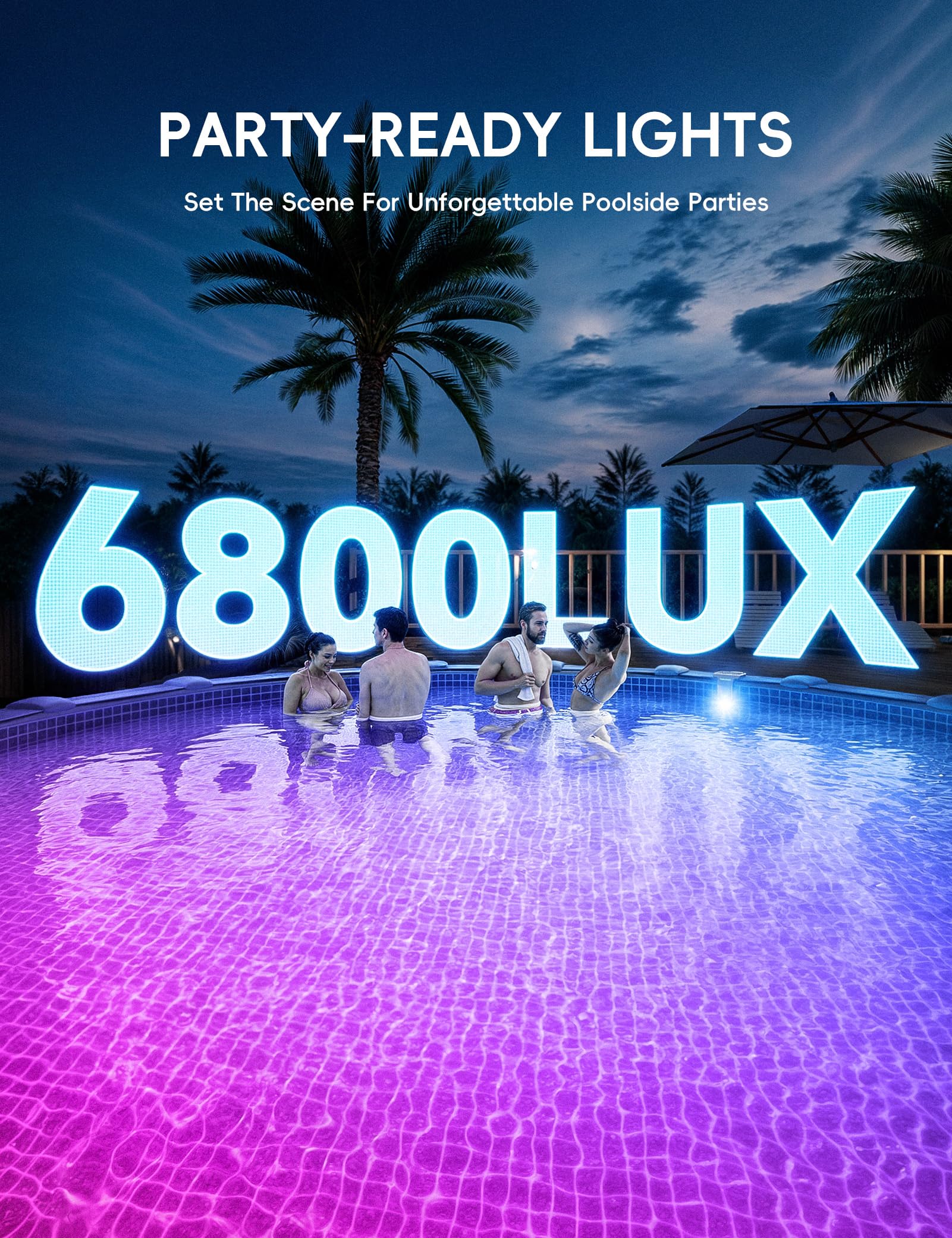 POOLHACKER Solar Pool Lights Only for Steel Wall Above Ground Pool