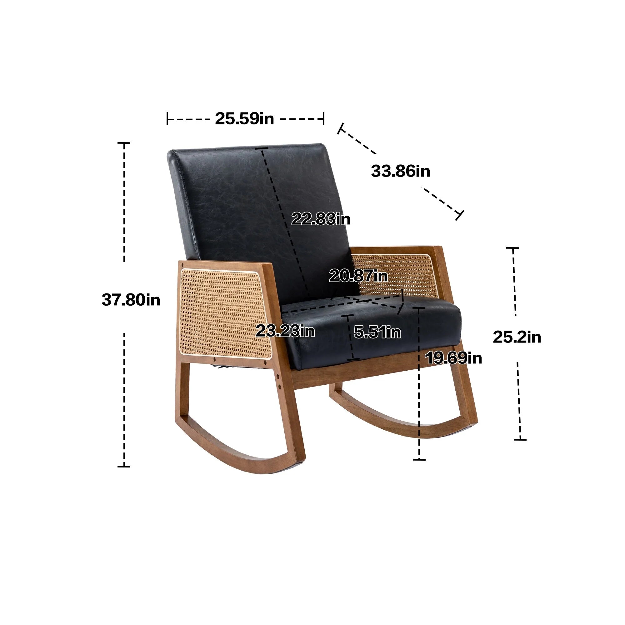 Living room Comfortable rocking chair living room chair Armchair Upholstered Tall Back Accent Glider Rocker