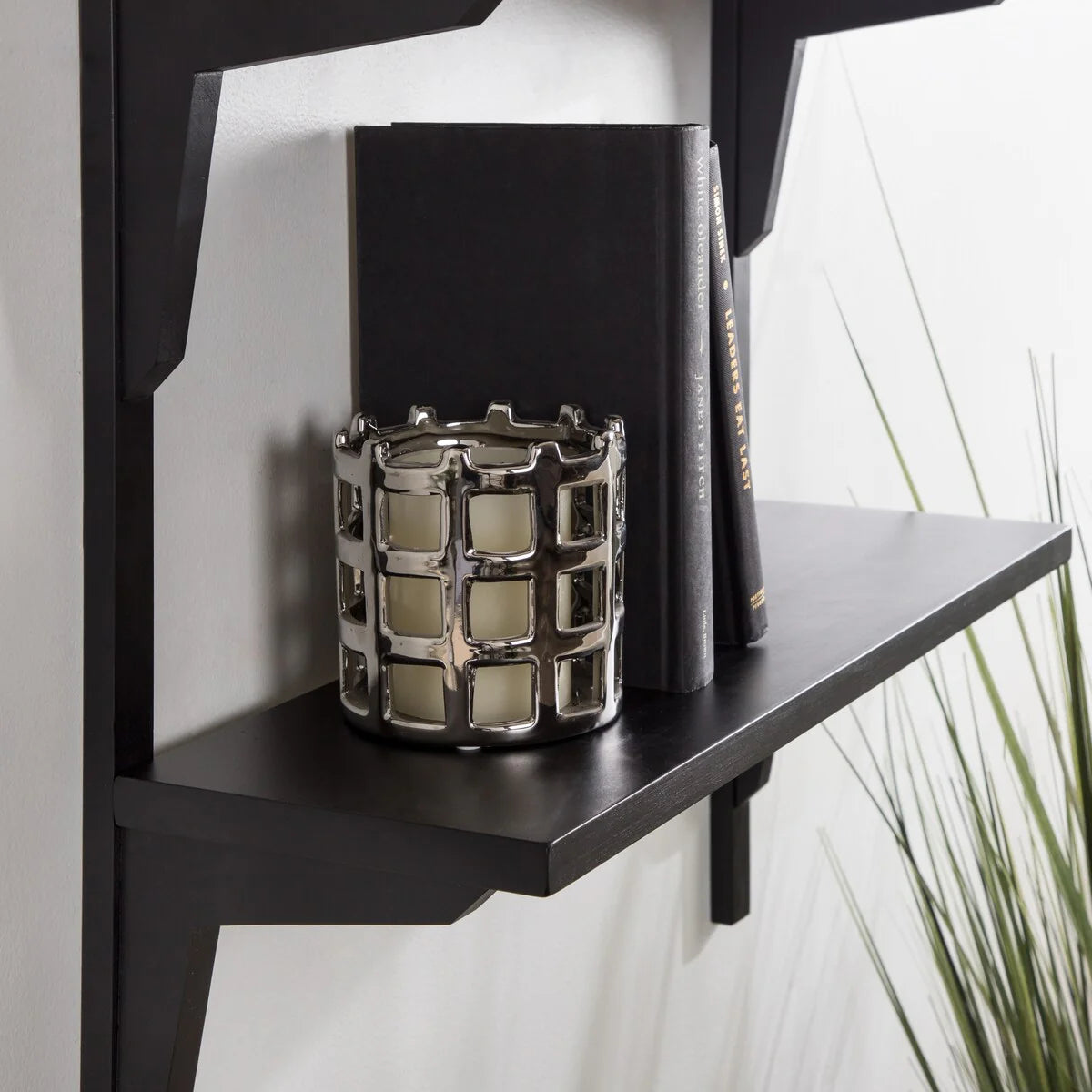 Kate and Laurel Meridien Mid-Century Wall Shelves - 24x8x24