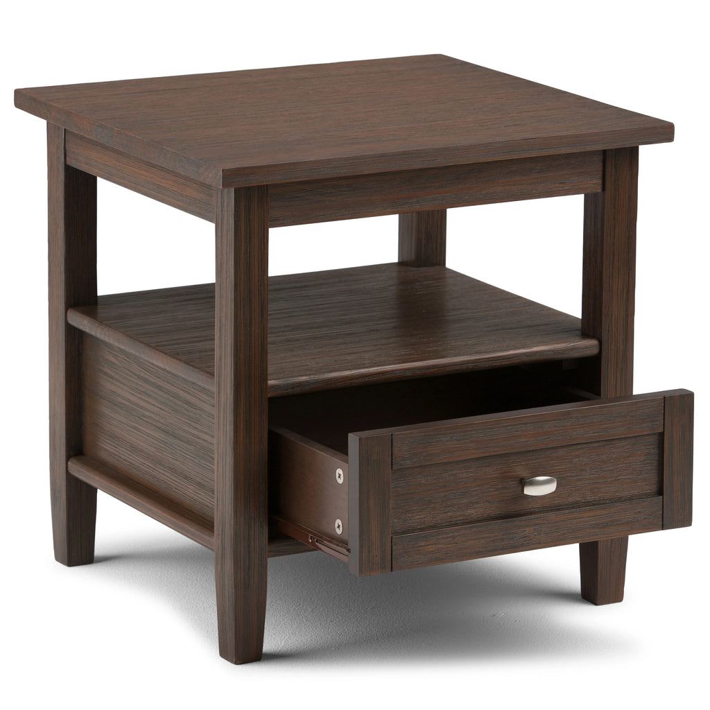 WYNDENHALL Norfolk SOLID WOOD 20 inch Wide Rectangle Transitional End Side Table - 20 inch Wide