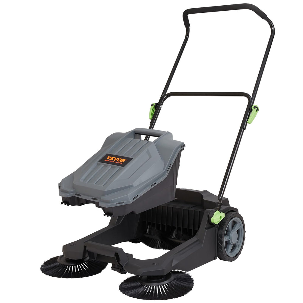 VEVOR Walk-Behind Hand Push Floor Sweeper, 5-Gallon Waste Container