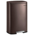 13 Gallon Trash Can, Stainless Steel Kitchen Garbage Can, Recycling or Waste Bin, Soft Close, Step-On Pedal, Removable Inner Bucket, Brown。