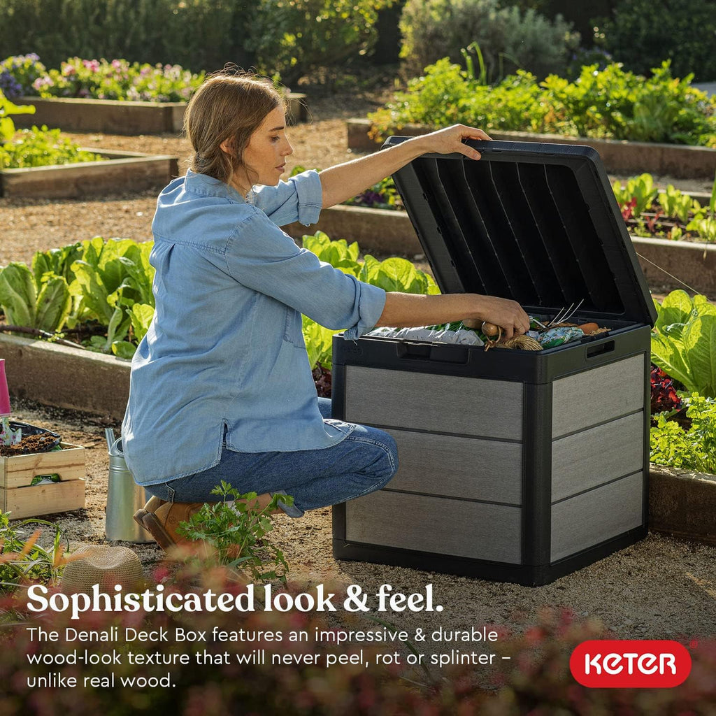 KETER Denali 200 Gallon Resin Deck Box for Outdoor Storage