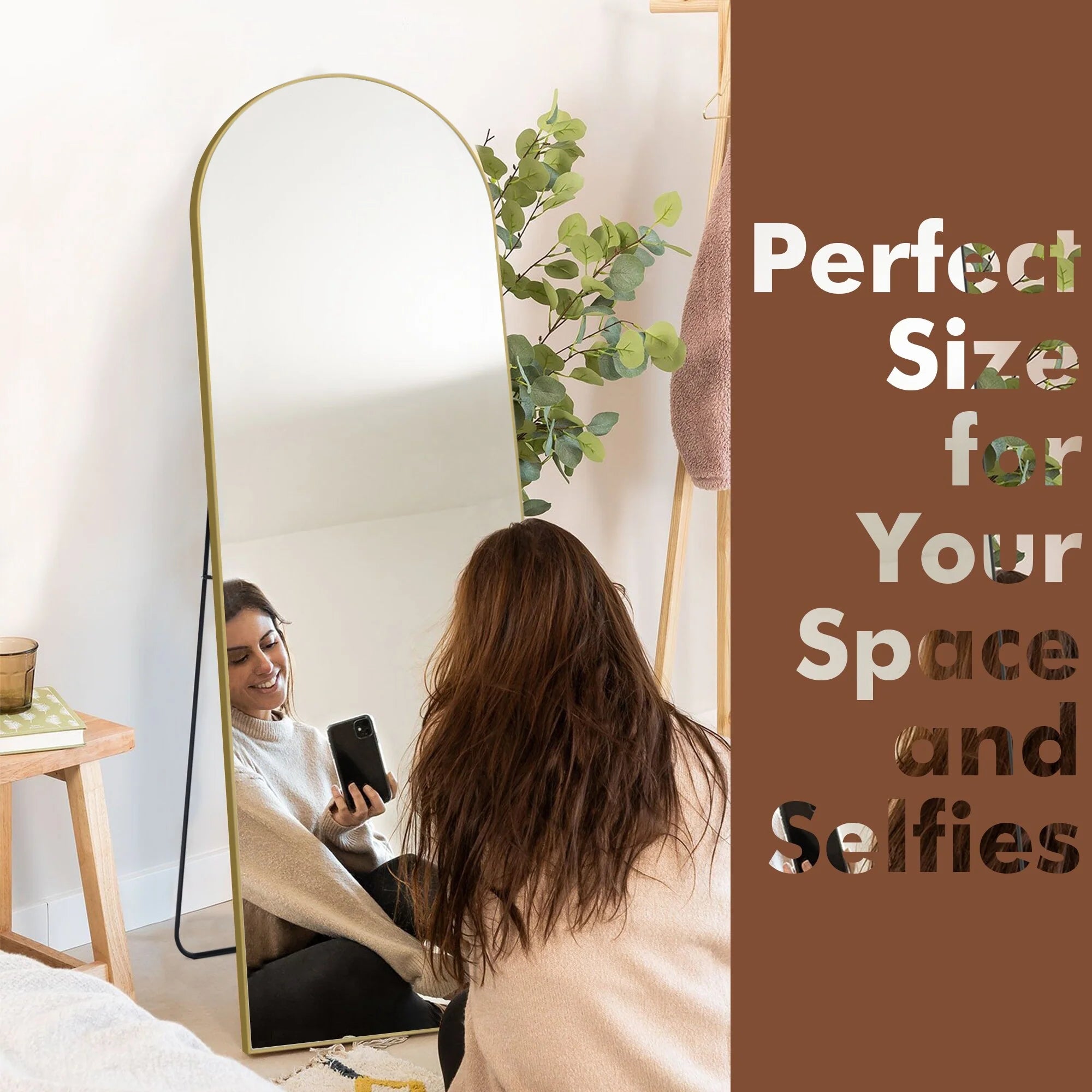 64x21 Full Length Floor Mirror with Stand Aluminum Alloy Frame,Wall-Mounted Mirror