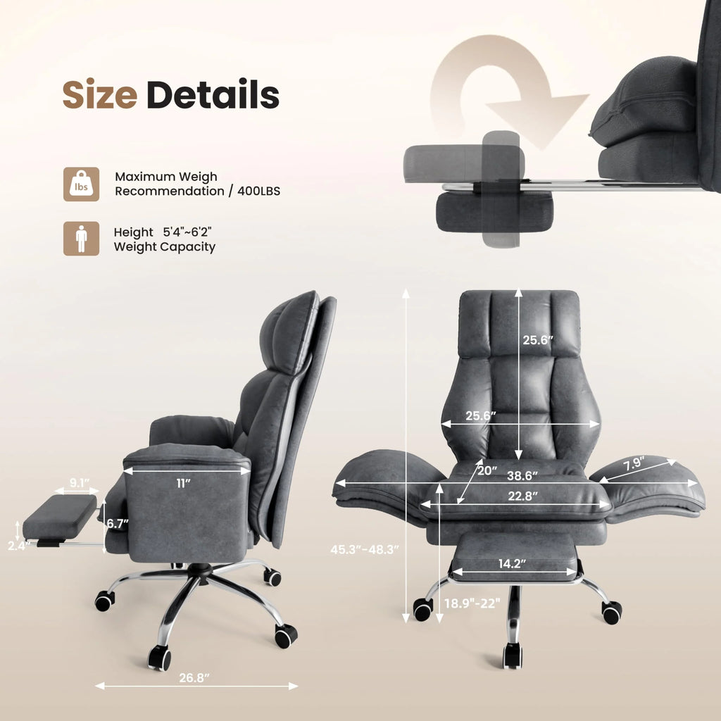 HOMRELEXA Big and Tall Executive Ergonomic Office Chair