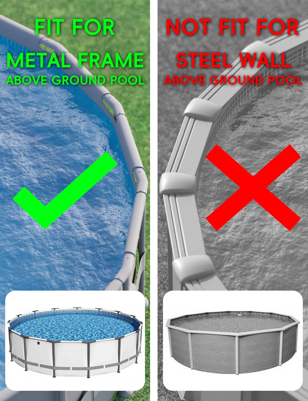 POOLHACKER Solar Pool Lights Only for Steel Wall Above Ground Pool