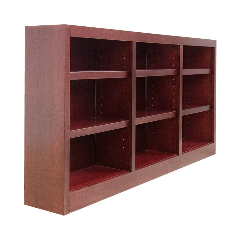 Concepts in Wood Triple Wide Wood Bookcase, 9 Shelf, 36 inch Tall