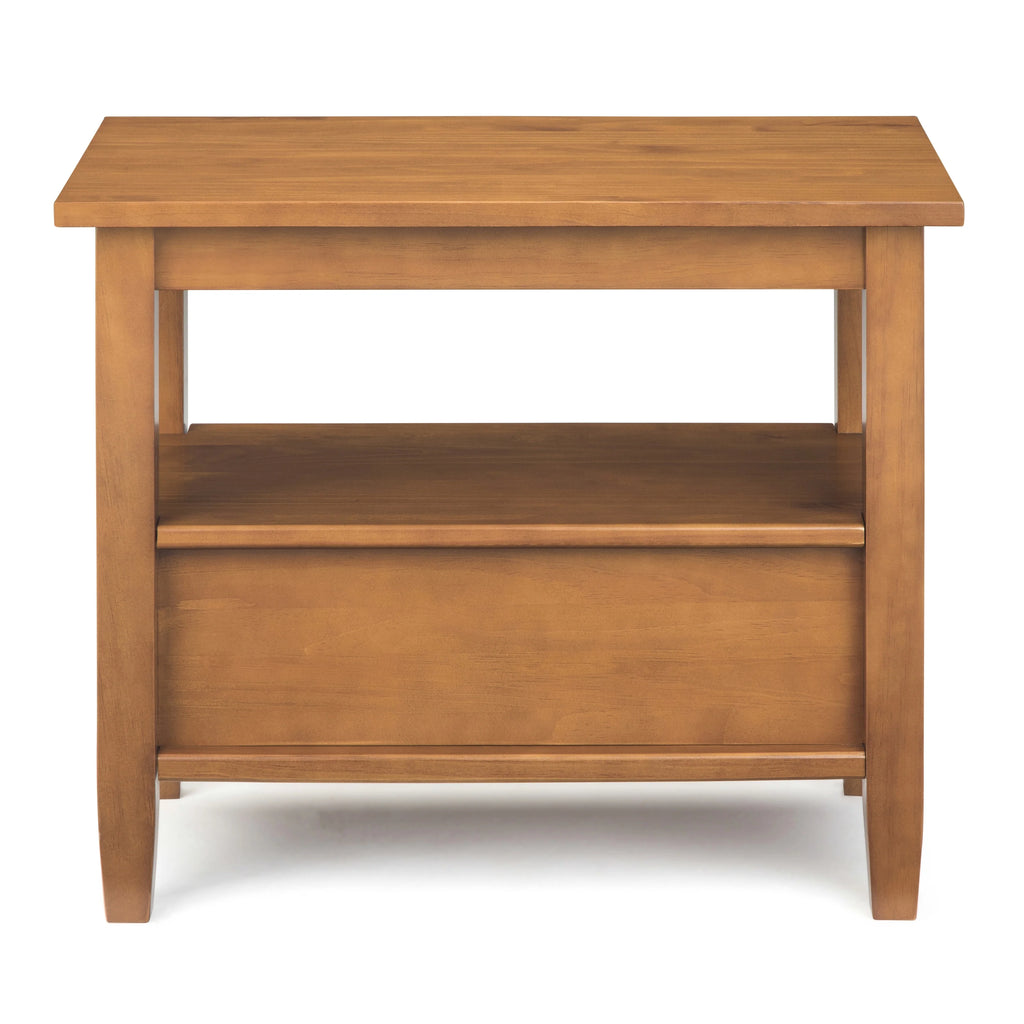WYNDENHALL Norfolk SOLID WOOD 14 inch Wide Rectangle Transitional Narrow Side Table - 14 Inches wide
