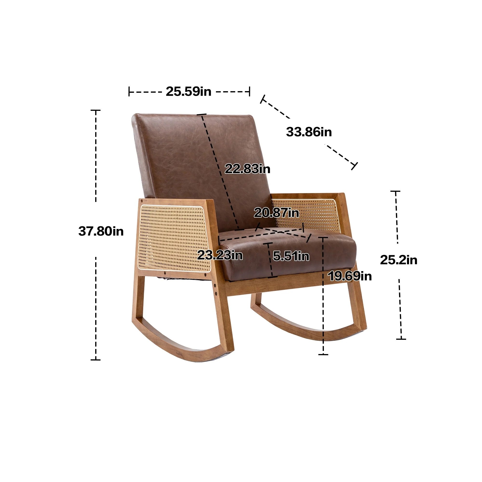 Living room Comfortable rocking chair living room chair Armchair Upholstered Tall Back Accent Glider Rocker